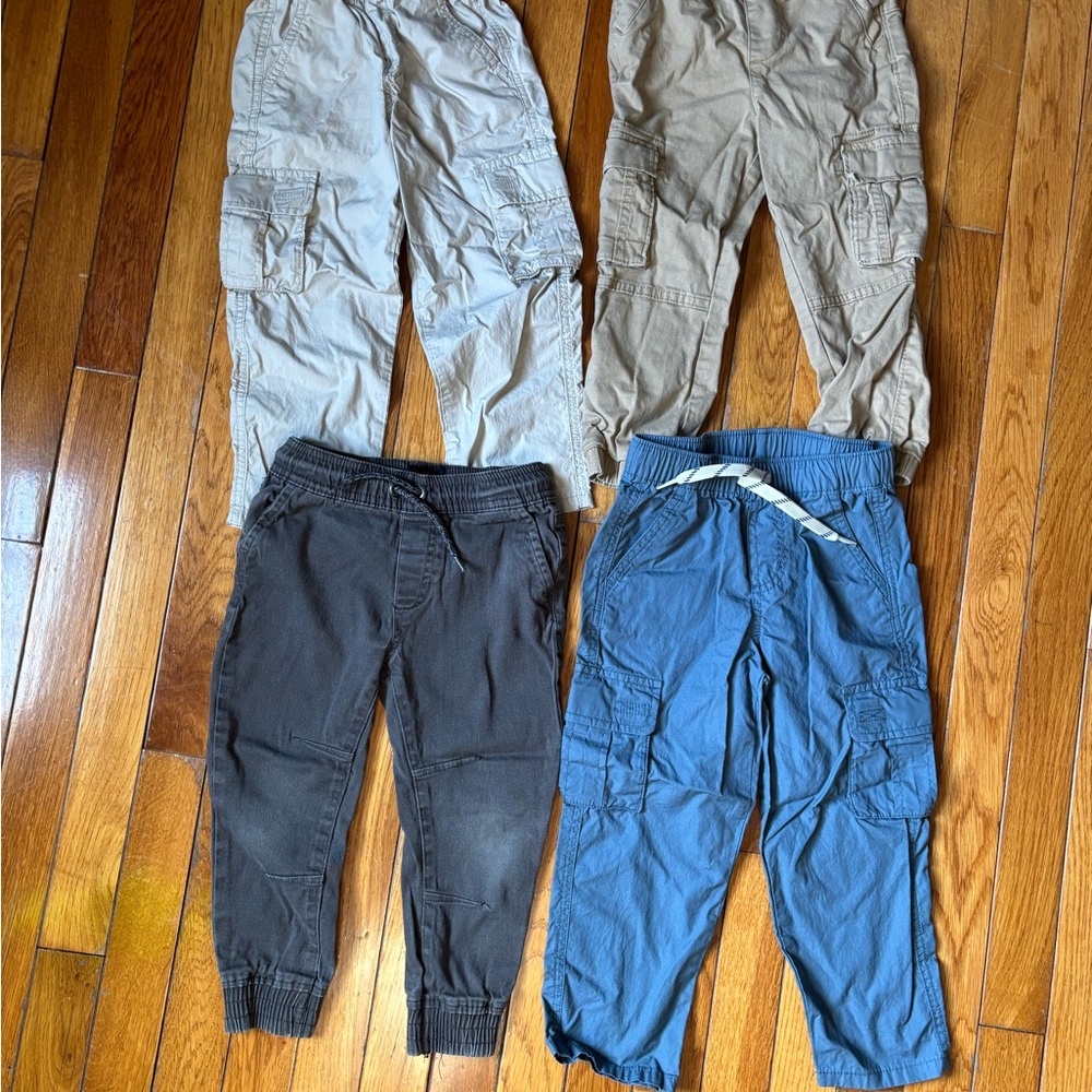 Kids Cargo Pants Set - Blue, Tan, Gray